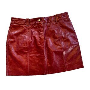Vintage Express Cranberry Mini Leather Mini Skirt 5